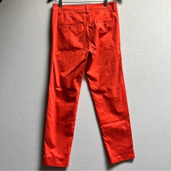 Cambio orange cotton cuffed trouser pants Sz 6 - Picture 2 of 11